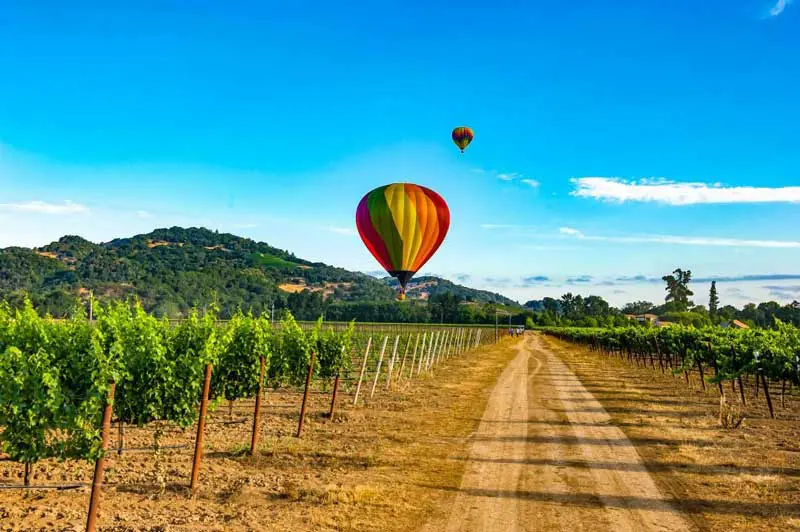 air ballon in napa valley