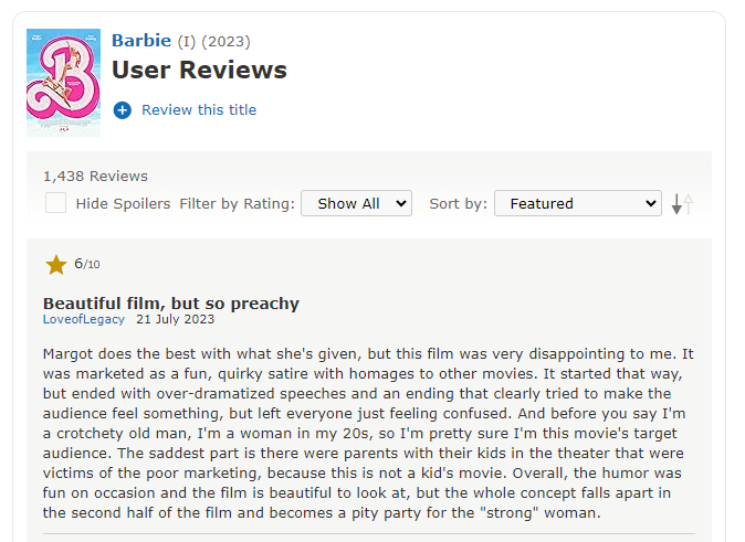 barbie movie review